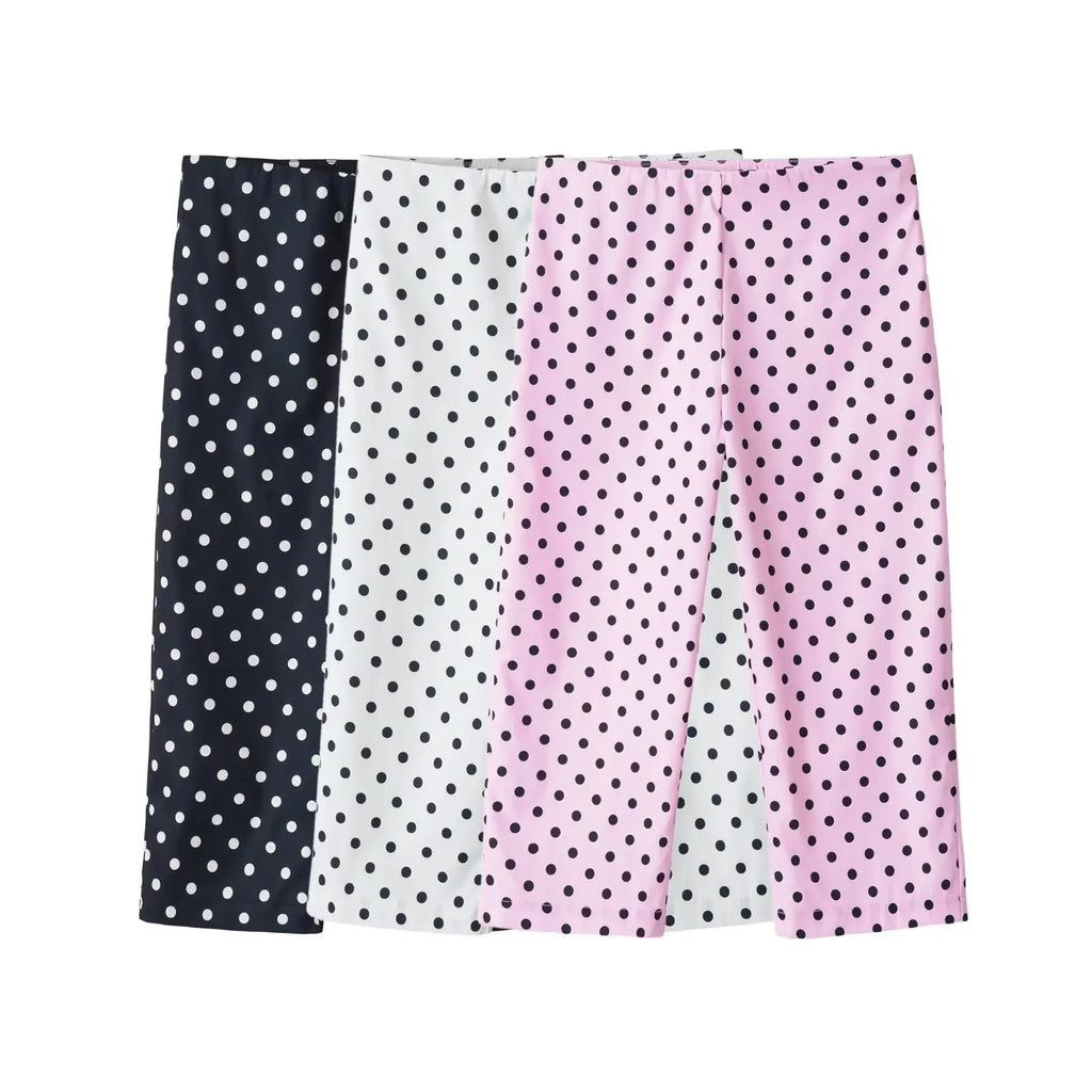 Pantalon Capri taille Mi-Haute à pois